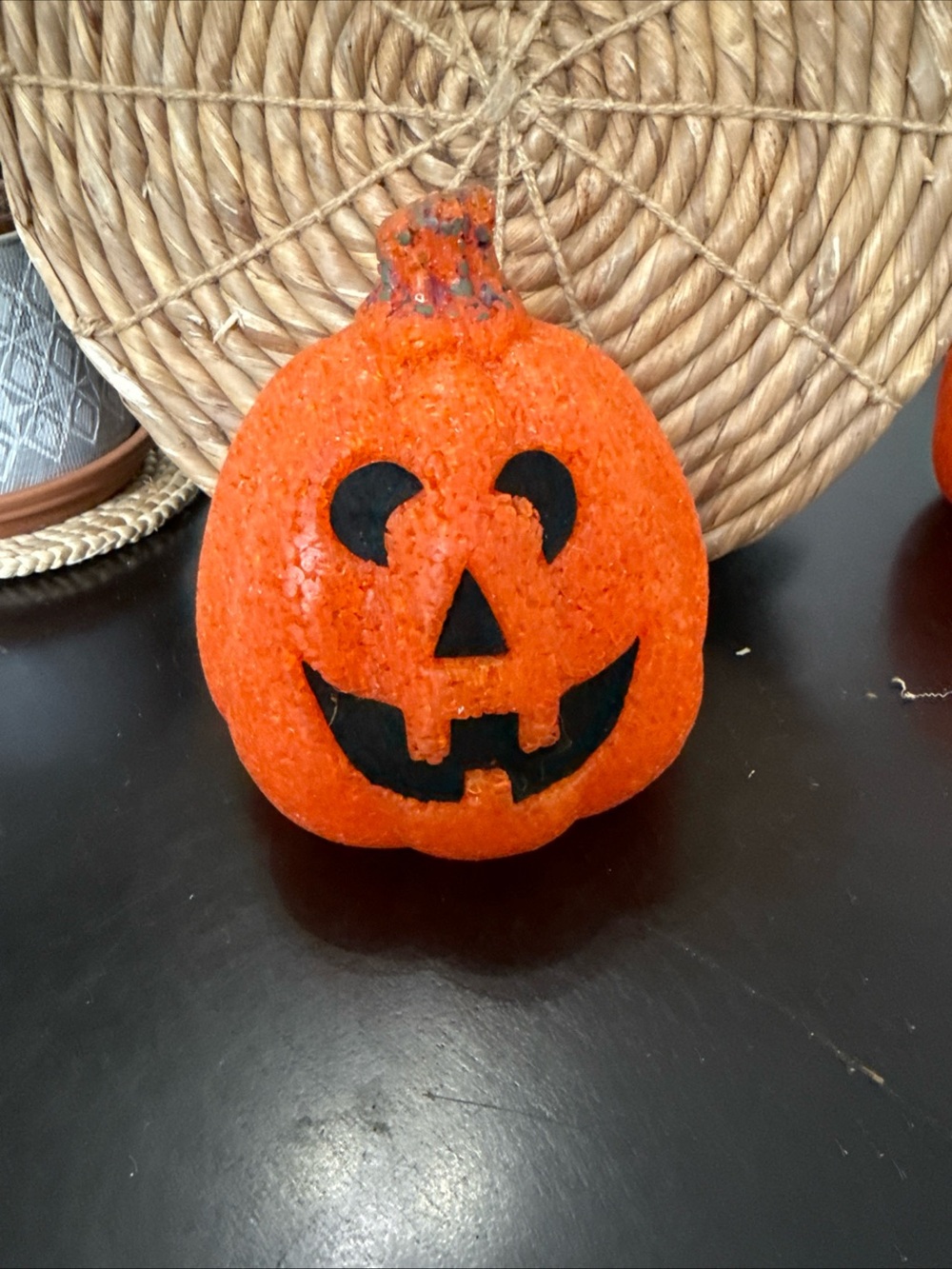 Vintage Melted Popcorn Pumpkin Halloween Decoration